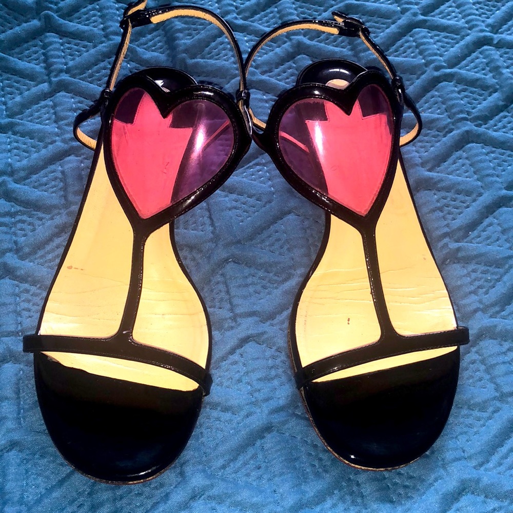 Authentic Louboutin hearts flat sandals